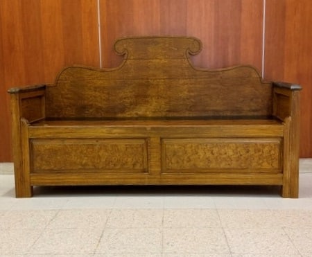 SWEDISH PINE BENCH 19th century - H: 41 in.; W: 71 in.; D: 22 1/2 in.. (1 of 10)
