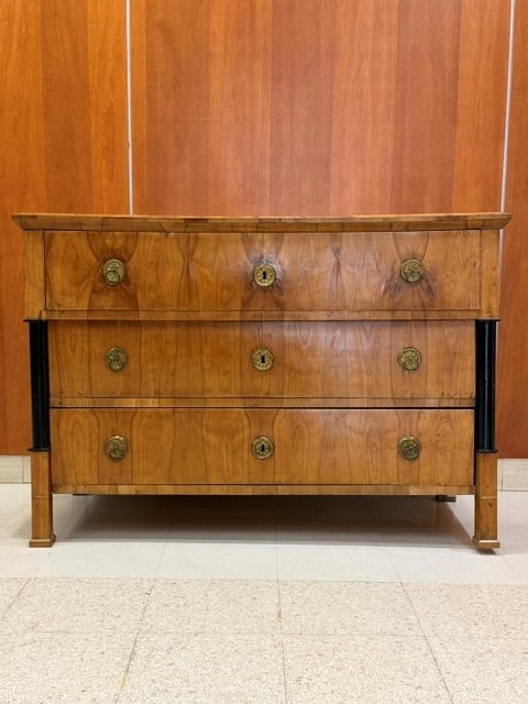 BIEDERMEIER FRUITWOOD THREE-DRAWER CHEST 19th century - H: 35 in. W; 50 7/8 in. D; 24 1/4 in.. (1 of 7)