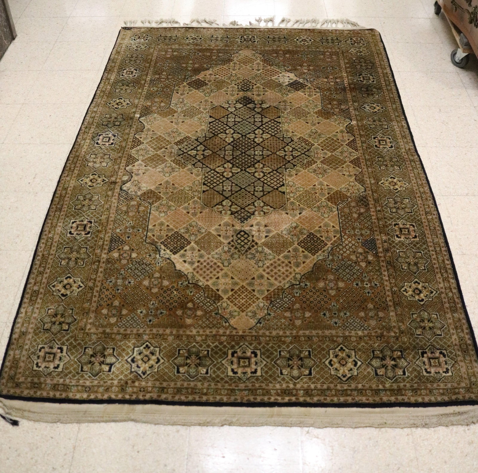 QUM SILK RUG - App. 8 ft. 6 in. x 5 ft. 6 in.. (1 of 12)