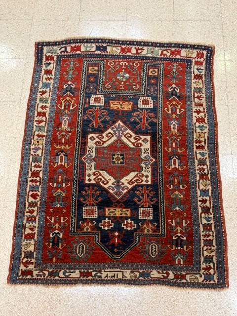 KAZAK RUG - App. 4 ft. 8 in. x 3 ft. 7 in.. (1 of 6)
