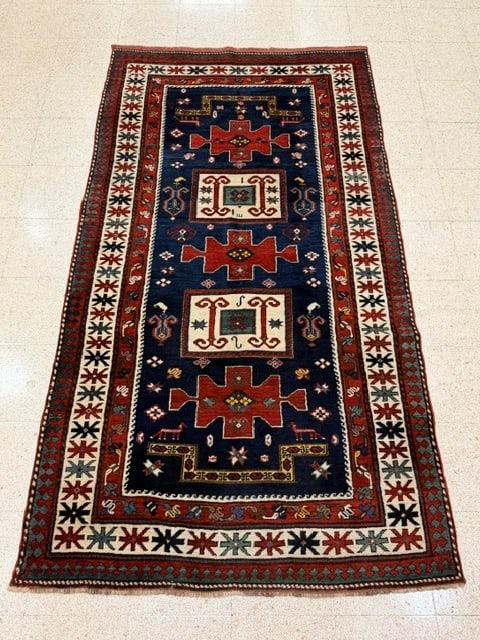 TURKISH KAZAK RUG - App. 4 ft. 4 in. x 8 ft. 4 in.. (1 of 10)