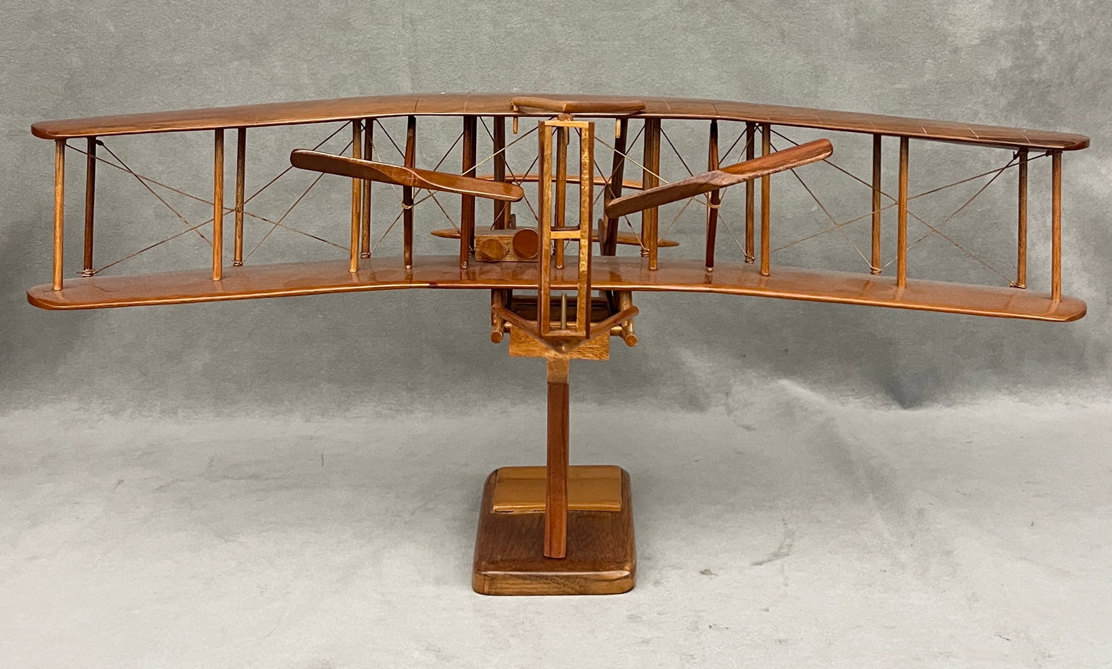 HANDCRAFTED DESKTOP REPLICA OF 1903 WRIGHT FLYER AIRPLANE - . (1 of 6)