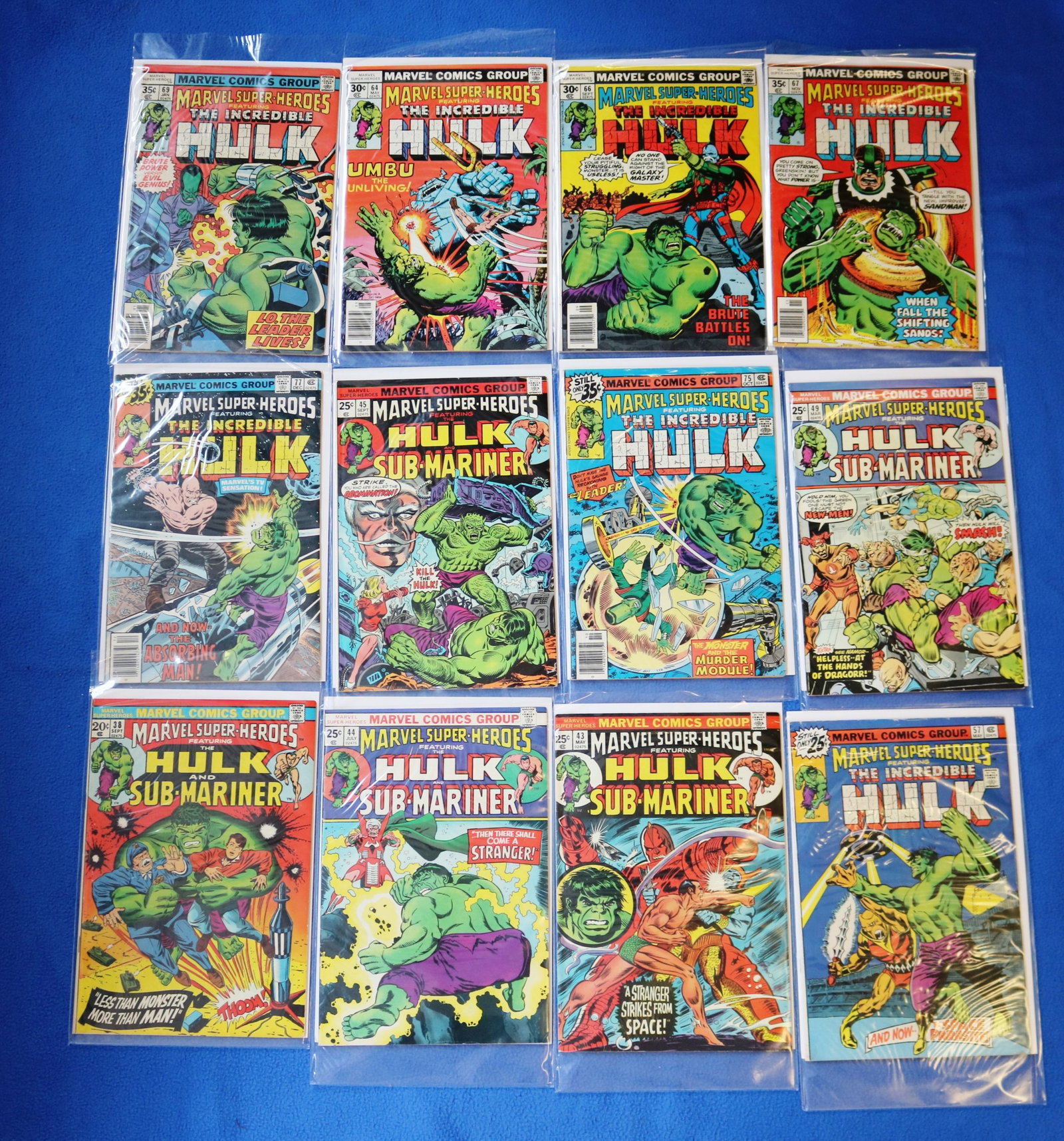 APP. 45 "THE INCREDIBLE HULK" AND "THE HULK AND SUB-MARINER" COMIC BOOKS BY MARVEL COMIC BOOKS: APP. 45 "THE INCREDIBLE HULK" AND "THE HULK AND SUB-MARINER" COMIC BOOKS BY MARVEL COMIC BOOKS Mostly 1970s