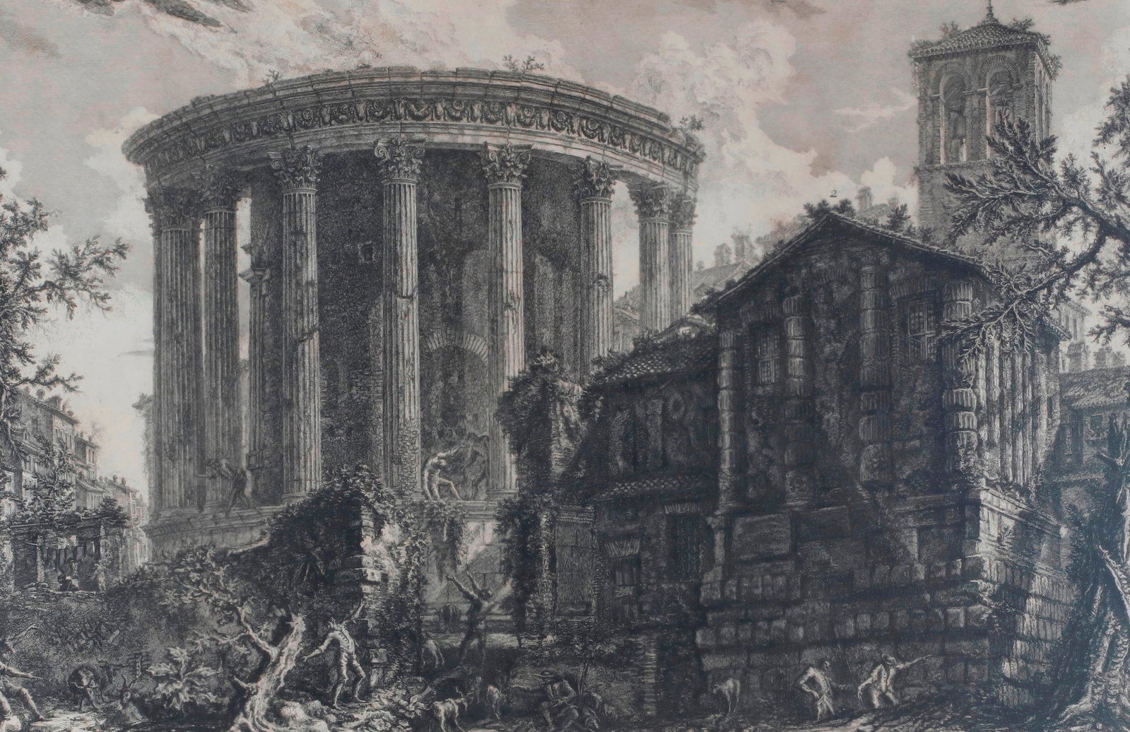 VEDUTA DEL TEMPIO DELLA SIBILLA IN TIVOLI, GIOVANNI BATTISTA PIRANESI, ETCHING, 18TH CENTURY - (1 of 2)