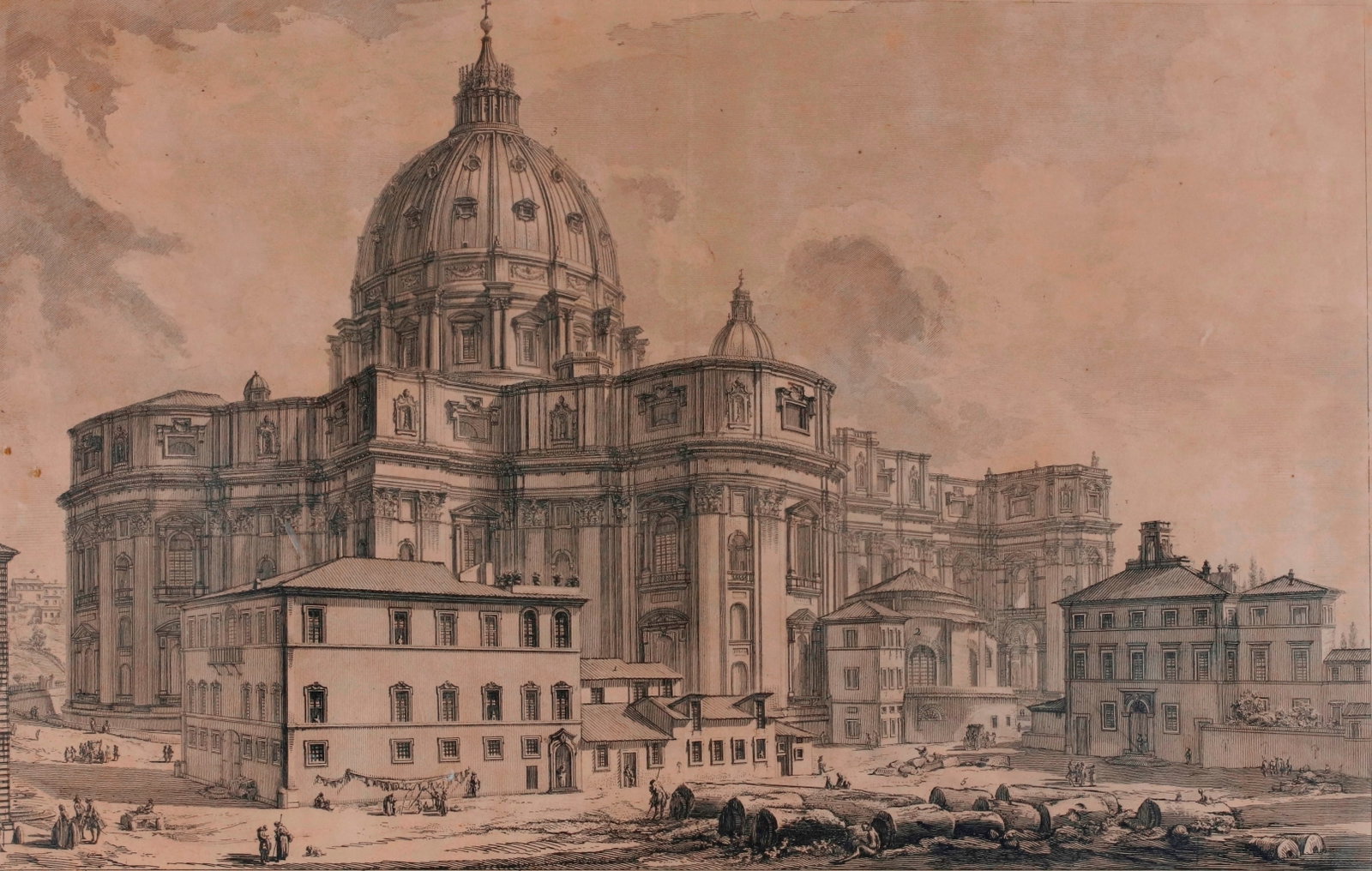 VEDUTA DELL'ESTERNO DELLA GRAN BASILICA DI S. PIETRO IN VATICANO; GIOVANNI BATTISTA PIRANESI, (1 of 2)