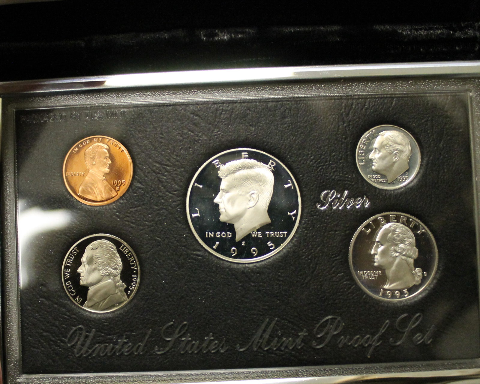 FOUR U.S. MINT FIVE-COIN SILVER PROOF SETS - . (1 of 5)