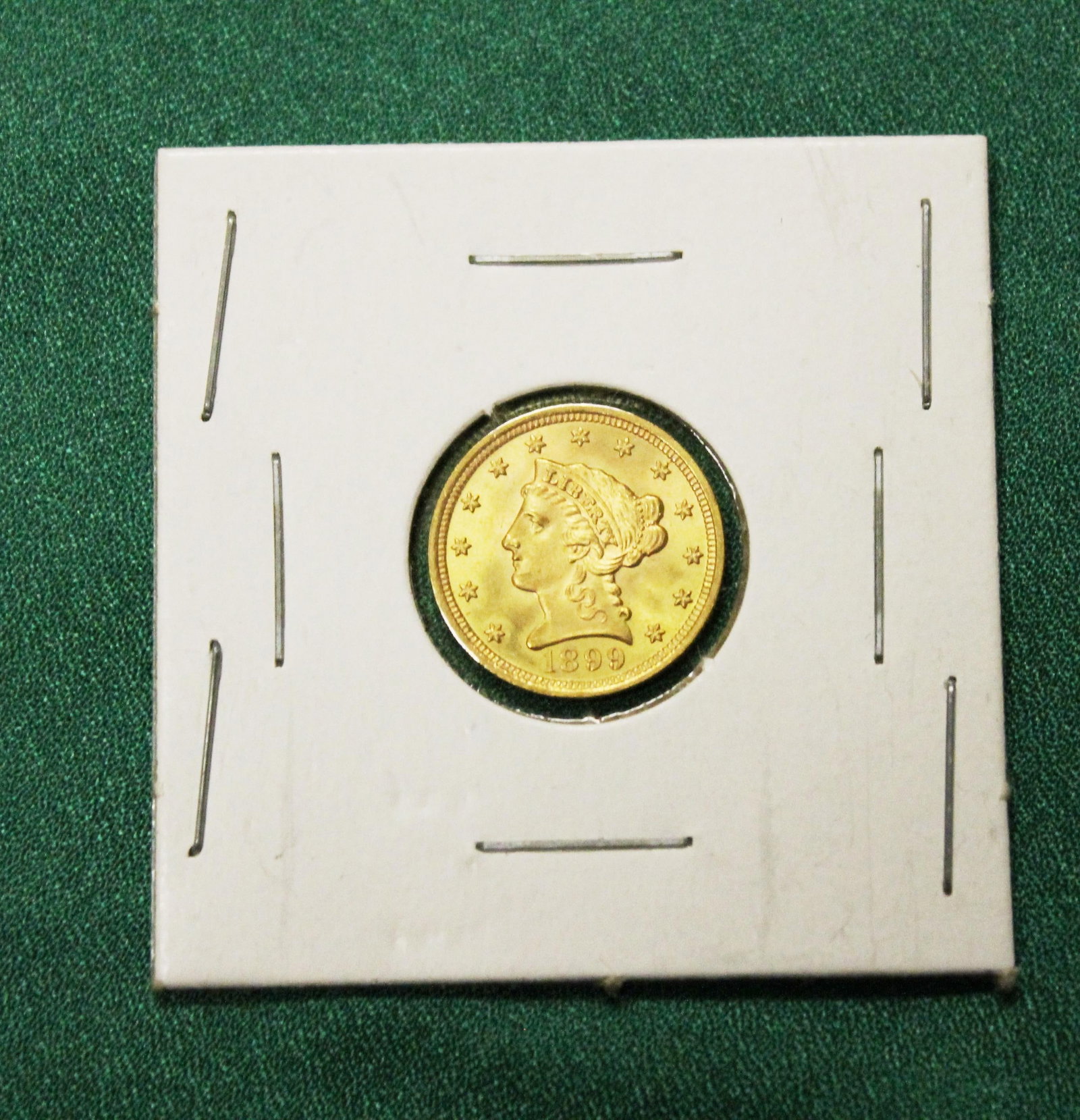 U.S. LIBERTY HEAD 2 1/2-DOLLAR GOLD COIN, 1899 - .: U.S. LIBERTY HEAD 2 1/2-DOLLAR GOLD COIN, 1899 Informally graded XF-AU