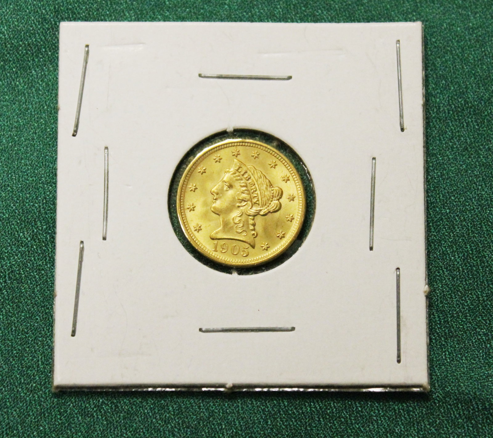 U.S. LIBERTY HEAD 2 1/2-DOLLAR GOLD COIN, 1905 - .: U.S. LIBERTY HEAD 2 1/2-DOLLAR GOLD COIN, 1905 Informally graded XF-AU