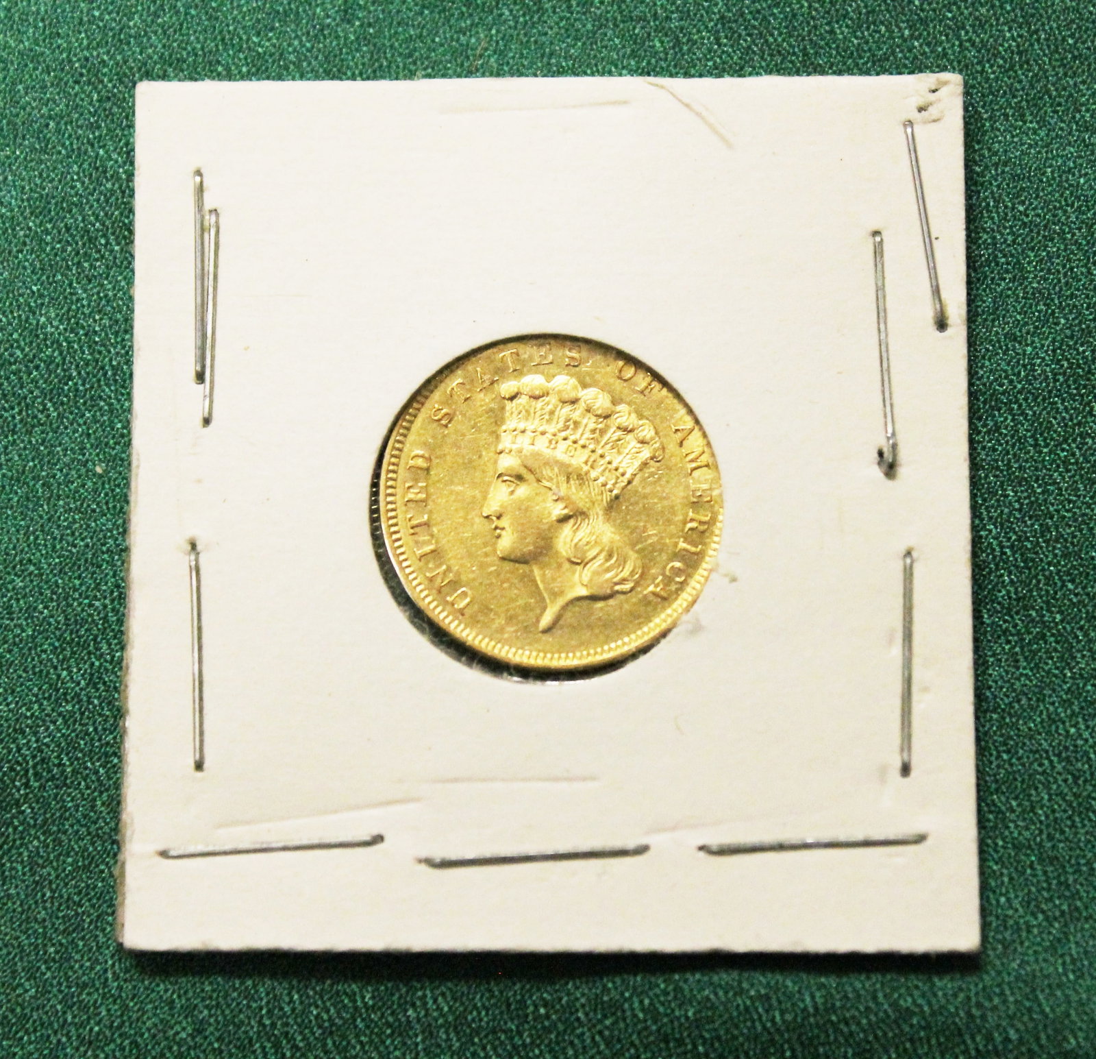 U.S. THREE-DOLLAR GOLD COIN, 1860 - . (1 of 2)