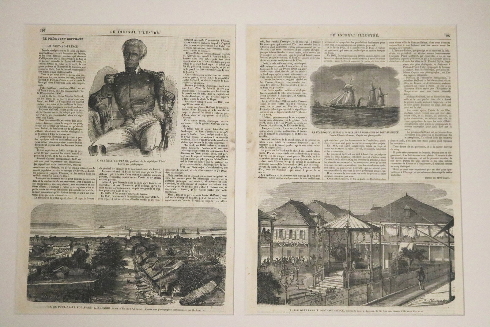 LE PRESIDENT GEFFRARD ET LE PORT-AU-PRINCE: LE JOURNAL ILLUSTR?, PAGES 196 AND 197 - Each sheet: 15 (1 of 7)