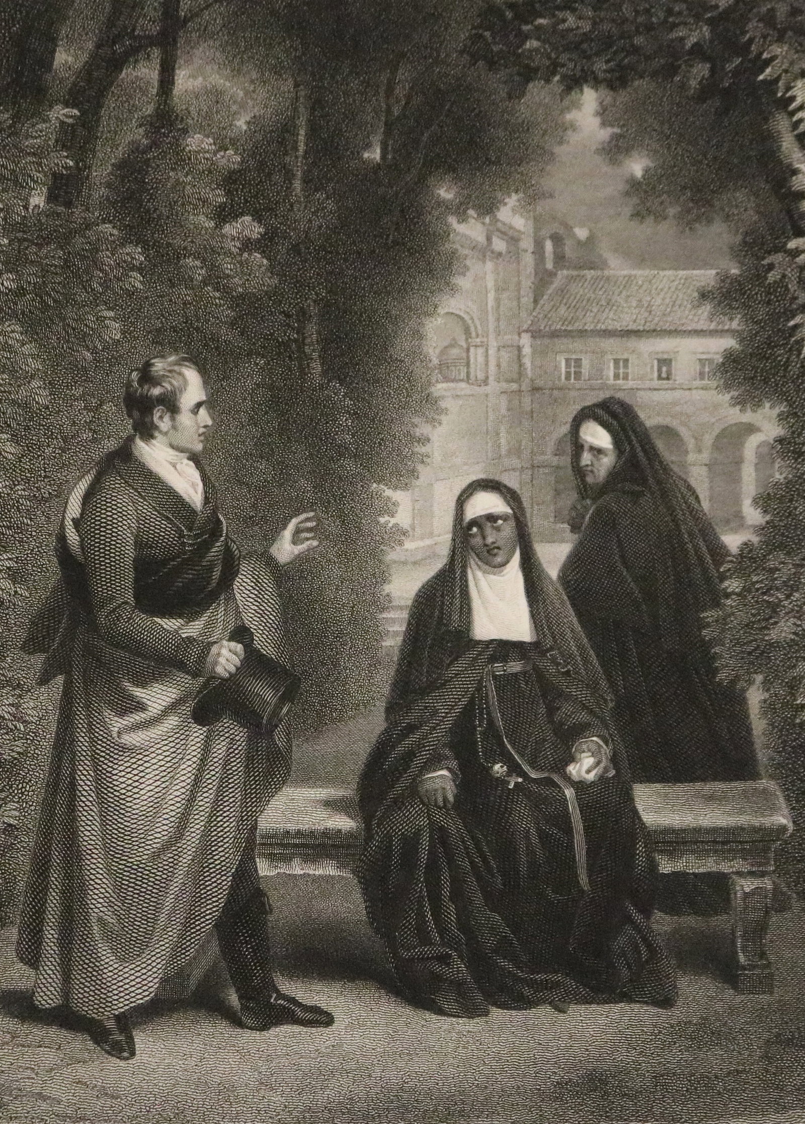 OURIKA: SCENE FROM MADAME DE DURAS'S NOVEL, AFTER BARON GERARD, ENGRAVED BY ALFRED JOHANNOT 19th (1 of 9)