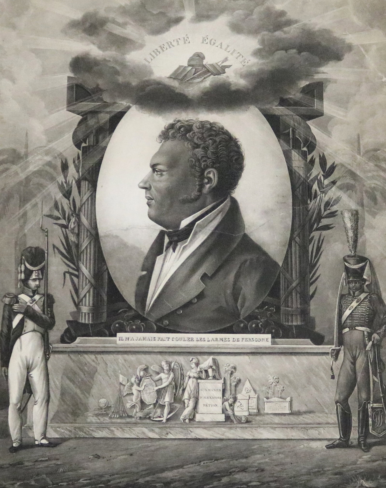 TOMBEAU D'ALEXANDRE PETION: A MEMORIAL LITHOGRAPH - Image: 16.5 x 13 inches; sheet: 20 x 15 inches. (1 of 17)