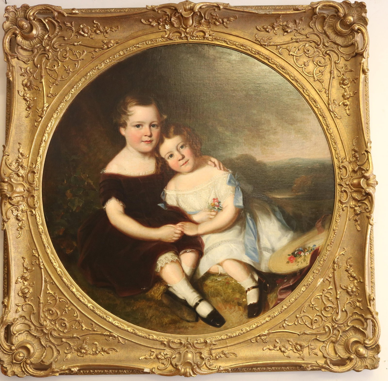 CHARLES BAXTER (ATTRIBUTED) (English, 19th century). Portrait of Chapman Marshall and Anne Marshall,: CHARLES BAXTER (ATTRIBUTED) English, 19th century Portrait of Chapman Marshall and Anne Marshall, Children of Sir Chapman Marshall Oil on canvas Attributed to Charles Baxter (English, 1809?1879), this
