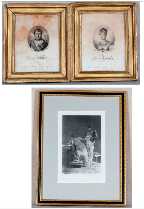 SET OF THREE PORTRAIT AND HISTORICAL ENGRAVINGS RELATING TO NAPOLEON BONAPARTE 19th century - . (1 of 5)