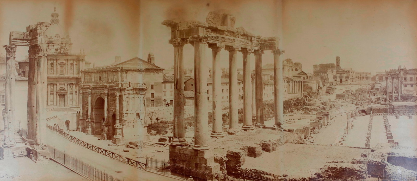 PANORAMIC VIEW OF THE FORUM ROMANUM WITH THE TEMPLE OF SATURN; DOMENICO ANDERSON, ALBUMEN PRINTS (1 of 7)