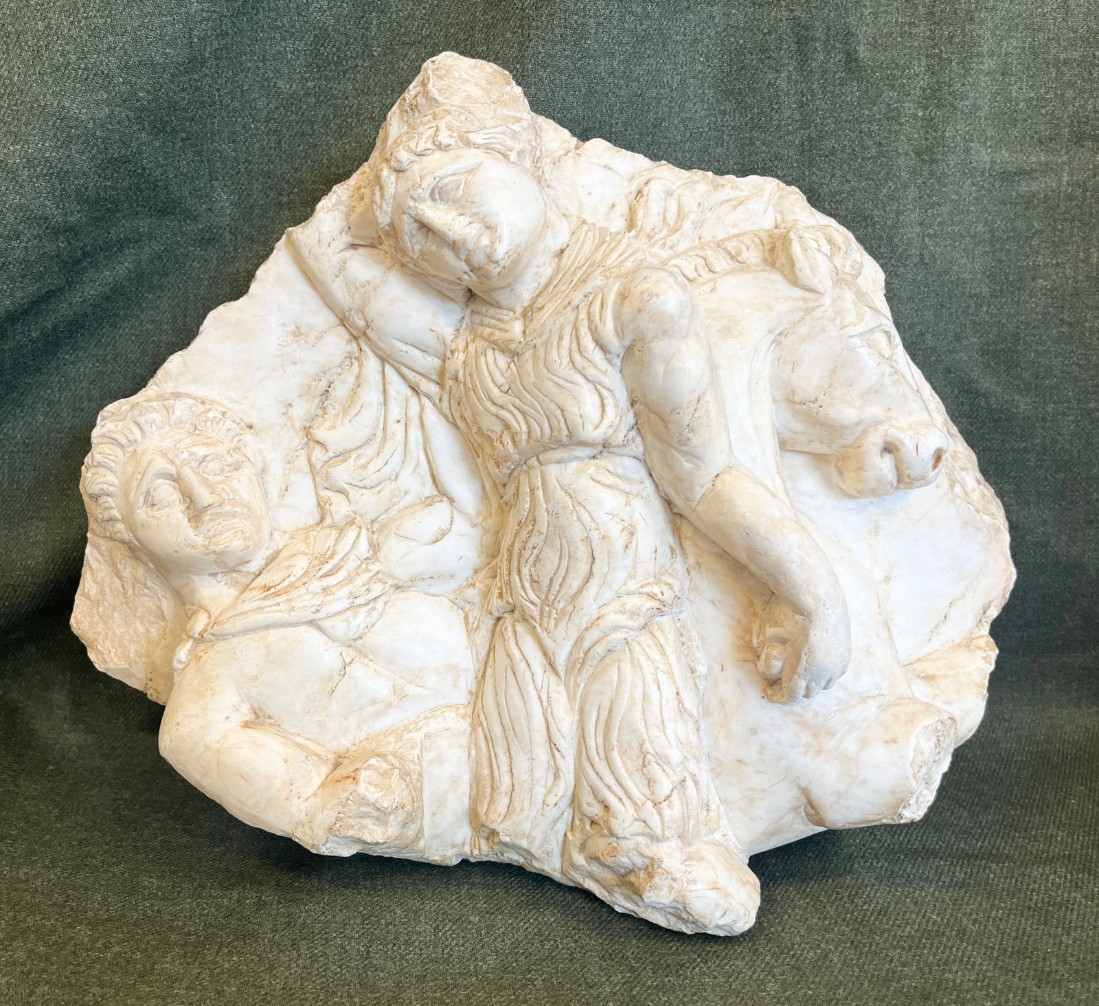 GRAND TOUR (OR LATER) RELIEF FRAGMENT WITH HORSEMEN FIGURES - Height (approx.): 14 inches; Width: 17 (1 of 10)