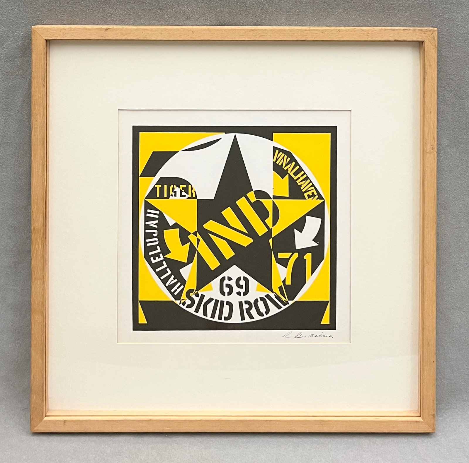 ROBERT INDIANA (AFTER)'S SKID ROW: POP ART LITHOGRAPH, ED. 1000 Circa 1970 - Sight (as matted): 9.5 (1 of 5)