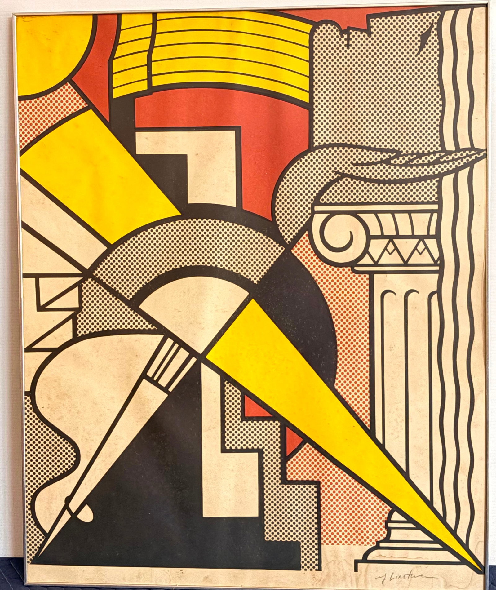 ROY LICHTENSTEIN (American, 1923 - 1997). Arrow and Column, circa 1967, pencil signed, Lithograph, (1 of 10)
