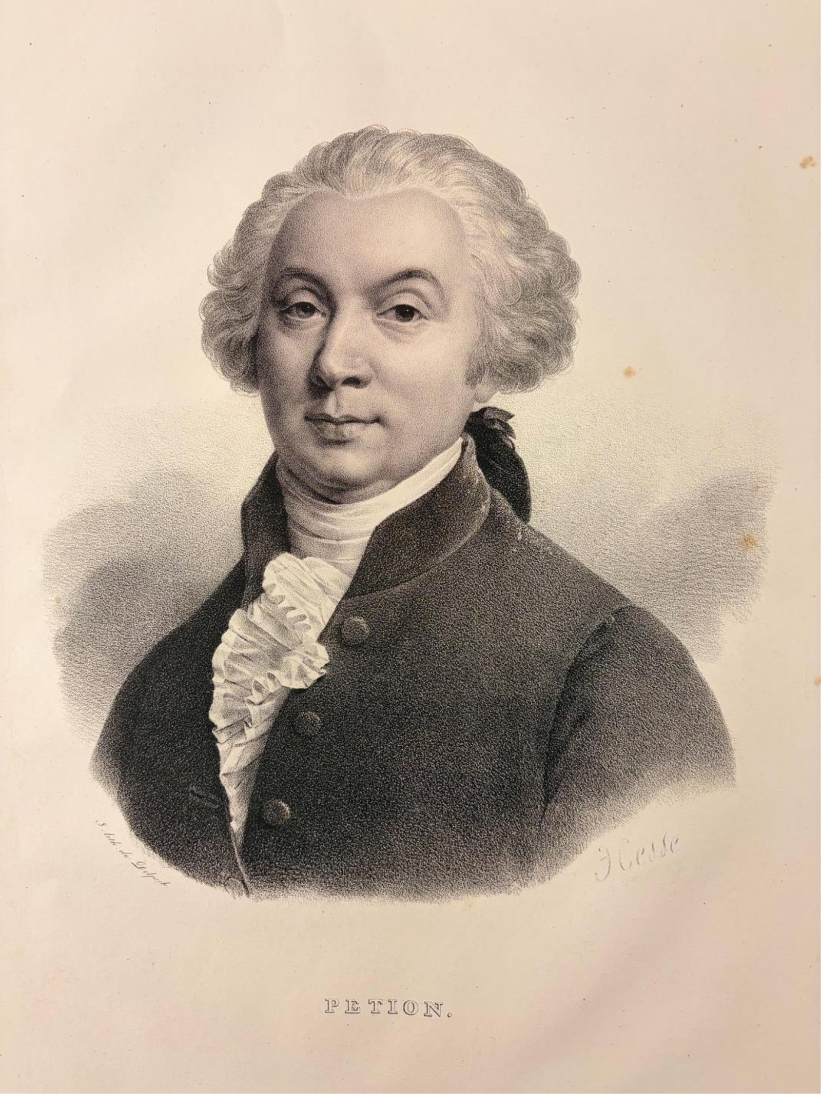 Portrait of Jerome Petion de Villeneuve (1756?1794), French lawyer and politician who rose to: Portrait of Jerome Petion de Villeneuve (1756?1794), French lawyer and politician who rose to considerable prominence during the French Revolution. This 19th-century lithograph, based on an original b