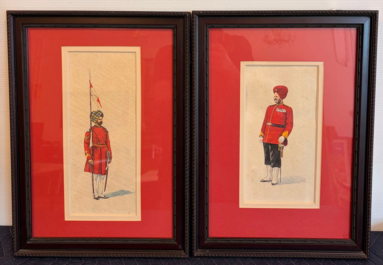 ENGLISH SCHOOL (19th / 20th century). Soldiers of the British Indian Army (A Pair), Watercolor (1 of 11)
