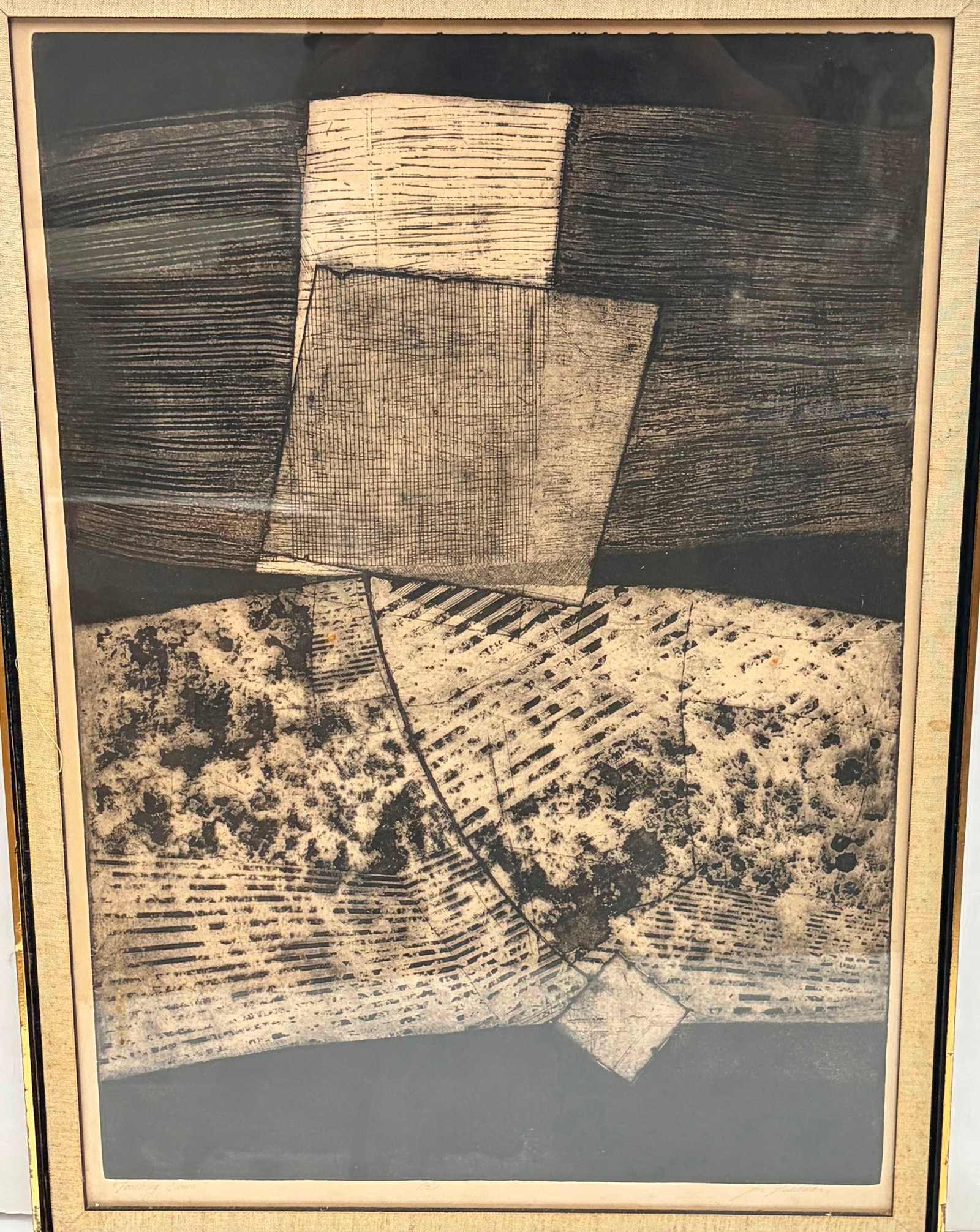 JON FRIEDMAN (American, born 1947). Touching Down, 1969, Copperplate etching, Sight (as matted): 27 (1 of 4)