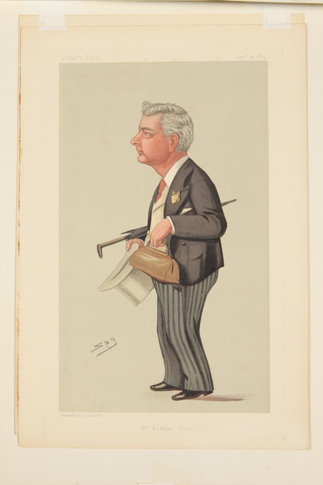 TEN LATE 19TH CENTURY, OF THE PERIOD, MATTED VANITY FAIR CARICATURES. Late 19th Century. Published (1 of 10)