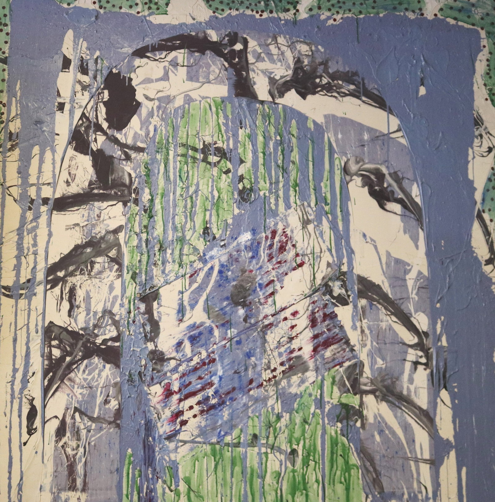JAMES PARSONS DALGLISH (American, born 1947). Abstract Composition in Blue, Green, and Black, Oil on (1 of 8)