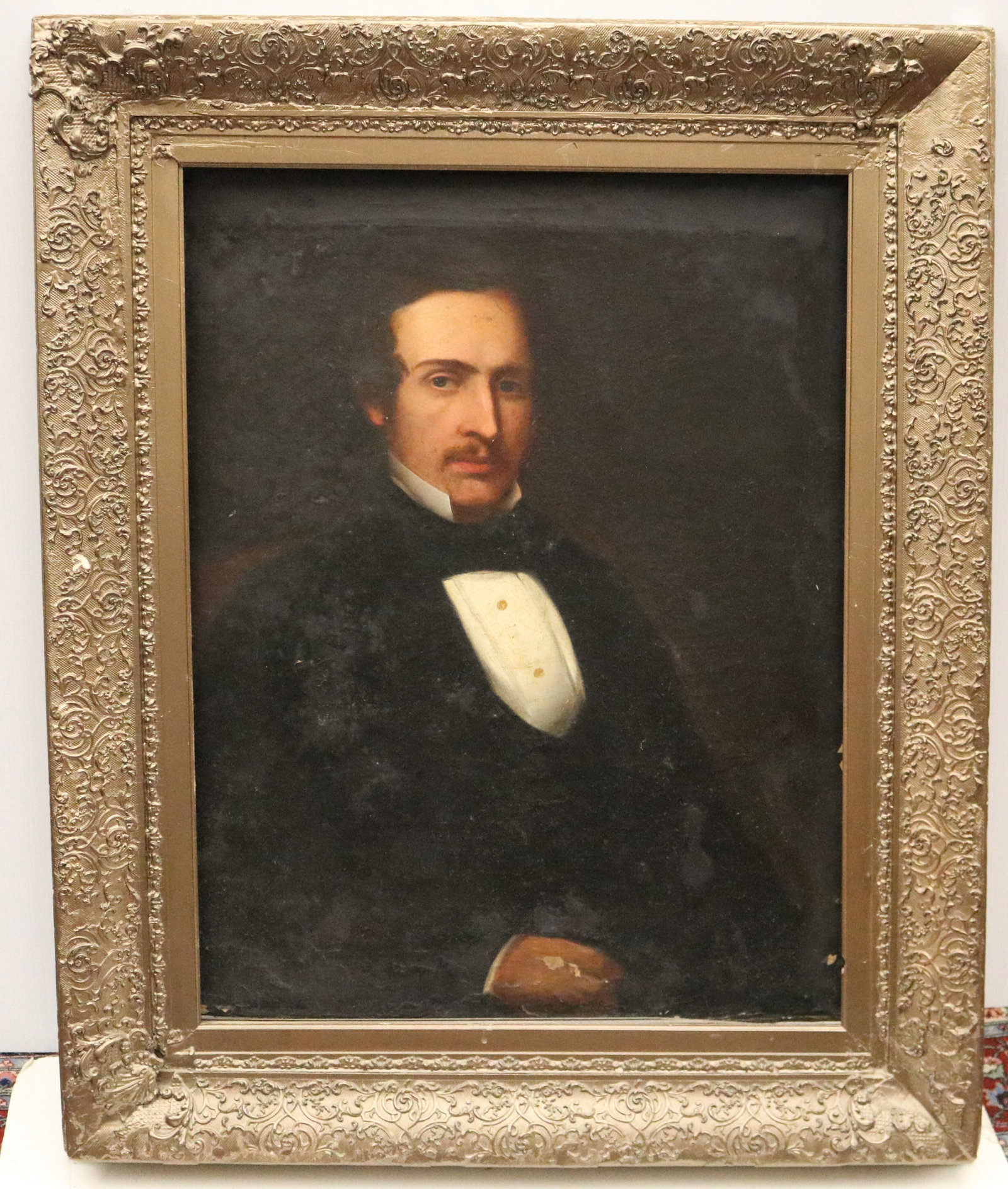AMERICAN SCHOOL (19th century). Portrait of a Gentleman in Formal Attire, Oil on canvas., 30 x 22.5 (1 of 11)