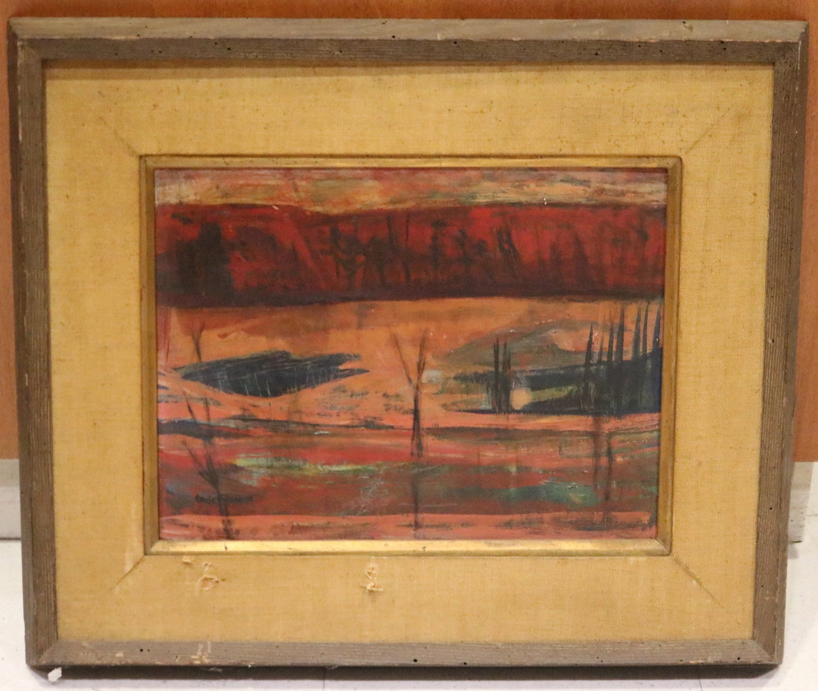 CECILE FORMAN (American, 1905-1995). Red Wetland: An Abstract Expressionist Landscape Study, Oil on (1 of 7)