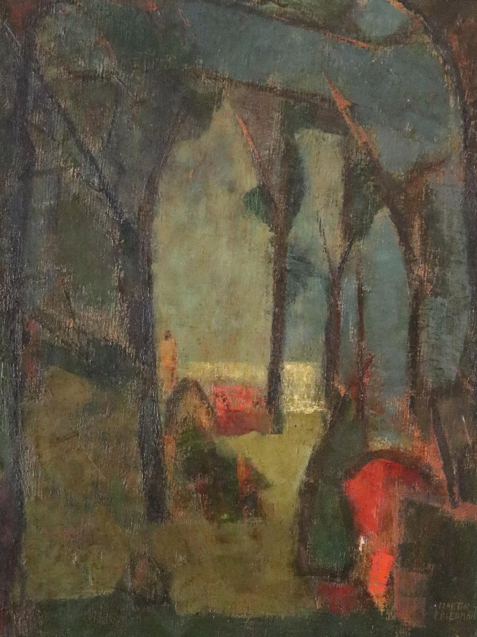 MARTIN FRIEDMAN (Hungarian / American, 1896-1981). Figures in a Twilight Grove, Oil on canvas, 20 x (1 of 6)