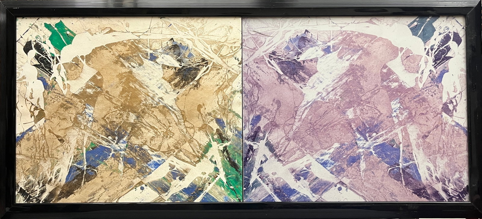 JAMES PARSONS DALGLISH (American, 1947-2024). Diptych in Gold and Blue, Mixed media, 20 x 47.75 (1 of 10)
