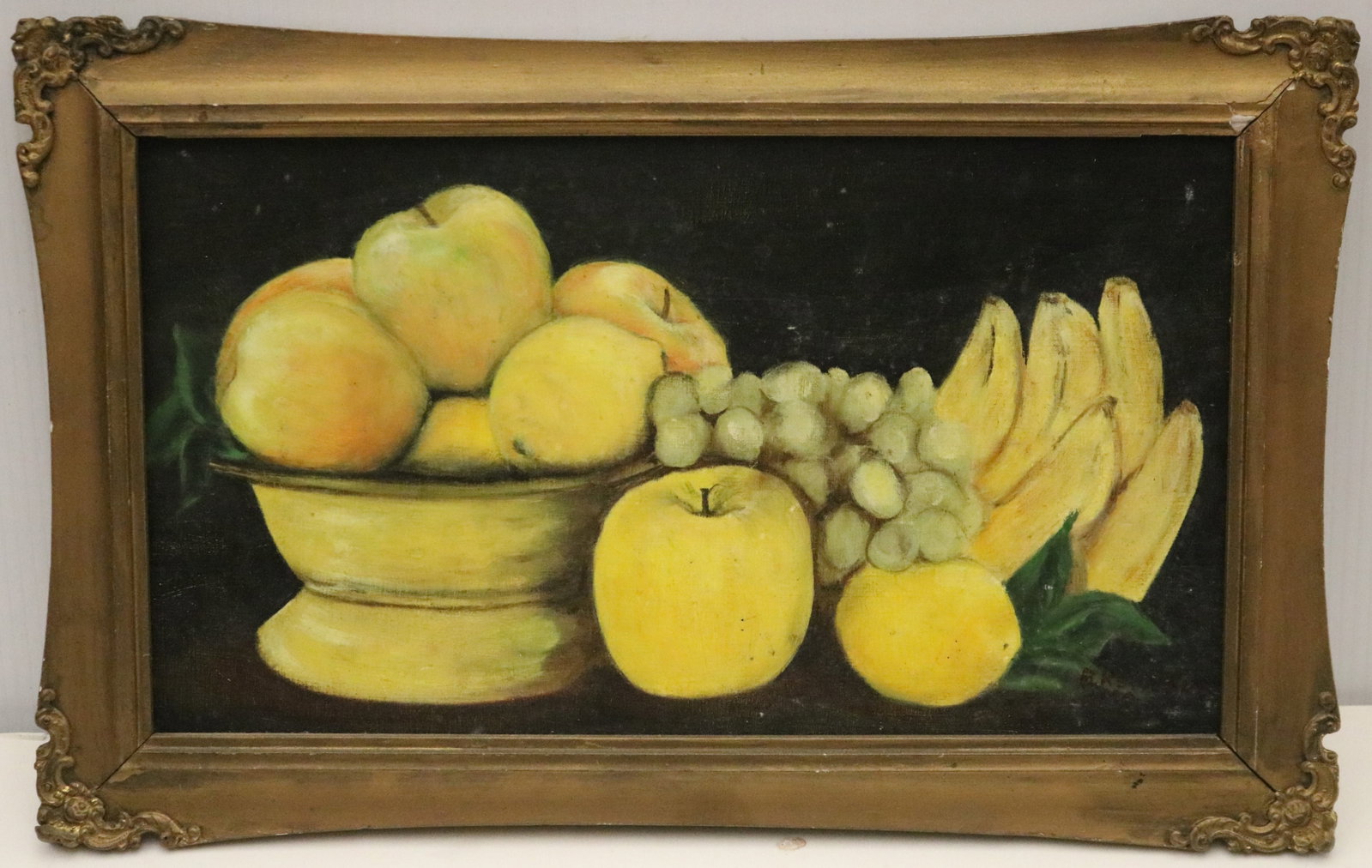 AMERICAN SCHOOL (early 20th century). Still Life with Yellow Fruit and Bowl, Oil on board, 8 x 14 (1 of 8)