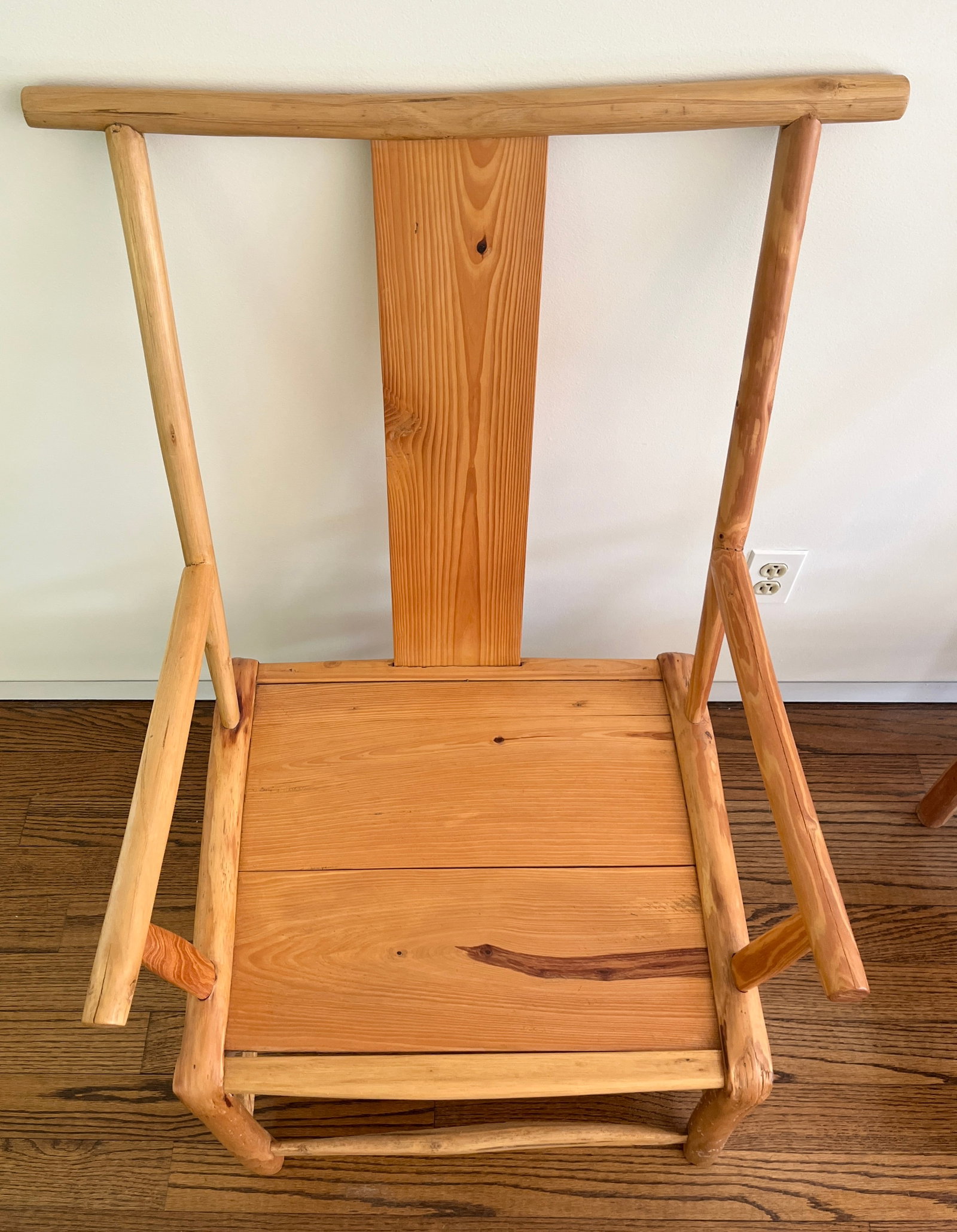PAIR CHINESE PINE OPEN-ARM CHAIRS - . - 3
