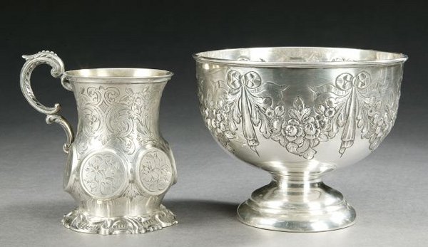 TWO PIECES ENGLISH SILVER, - 12 oz.