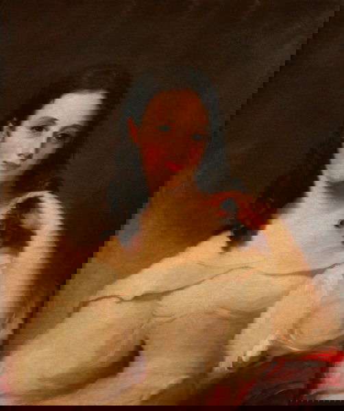 THOMAS SULLY (American, 1783-1872). PORTRAIT OF B: THOMAS SULLY (American, 1783-1872). PORTRAIT OF BALTIMORE LADY, signed with artist's monogrammed initials TS, dated 1860 and inscribed Copy No. 1" on reverse. Philadelphia canvas maker's stencil on re