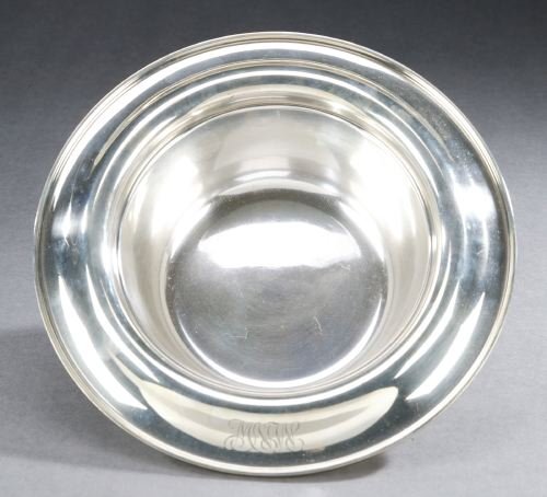 A KIRK SILVER HOLLOWARE BOWL, circa 1925, marked S