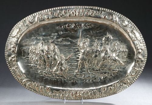 A SILVERPLATED PLAQUE. - 20 in. x 29 in.