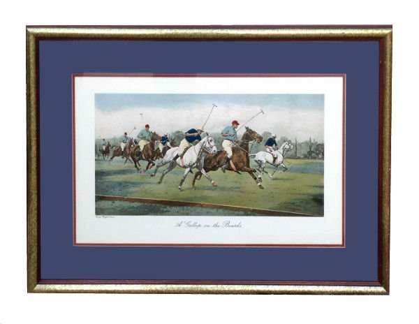 George Wright Framed Lithograph, A Gallop On The Boards