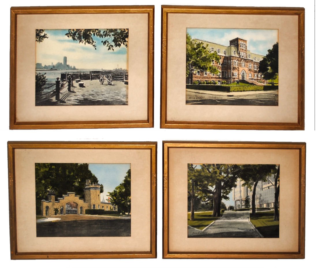 Lot/4 DAVIS GRAY Watercolor Prints
