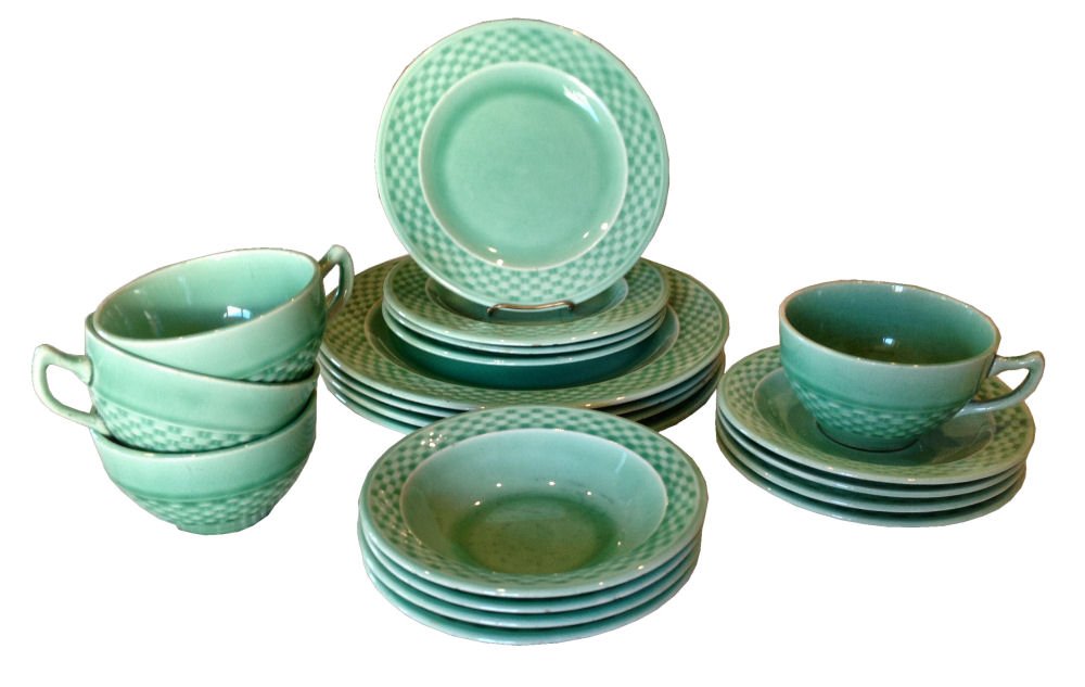 Set/20 W.S. George Basketweave China (1 of 4)