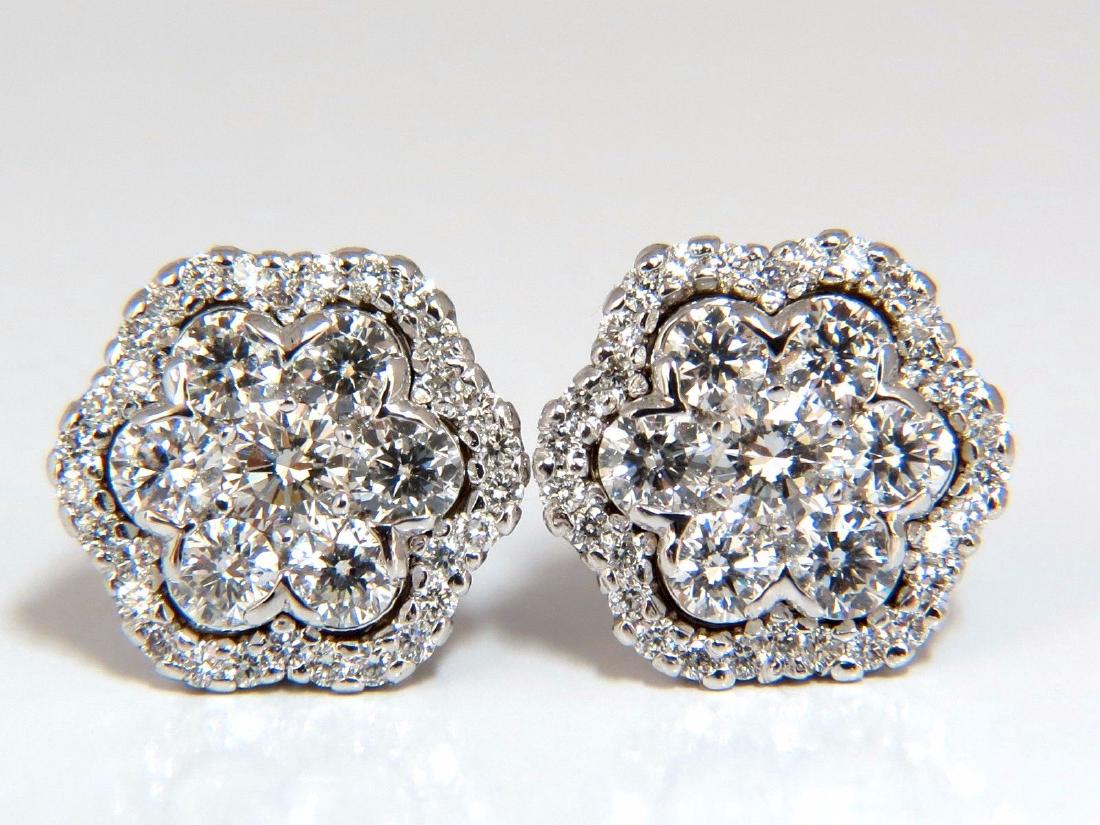 1.50ct round natural diamond cluster halo stud earrings (1 of 7)