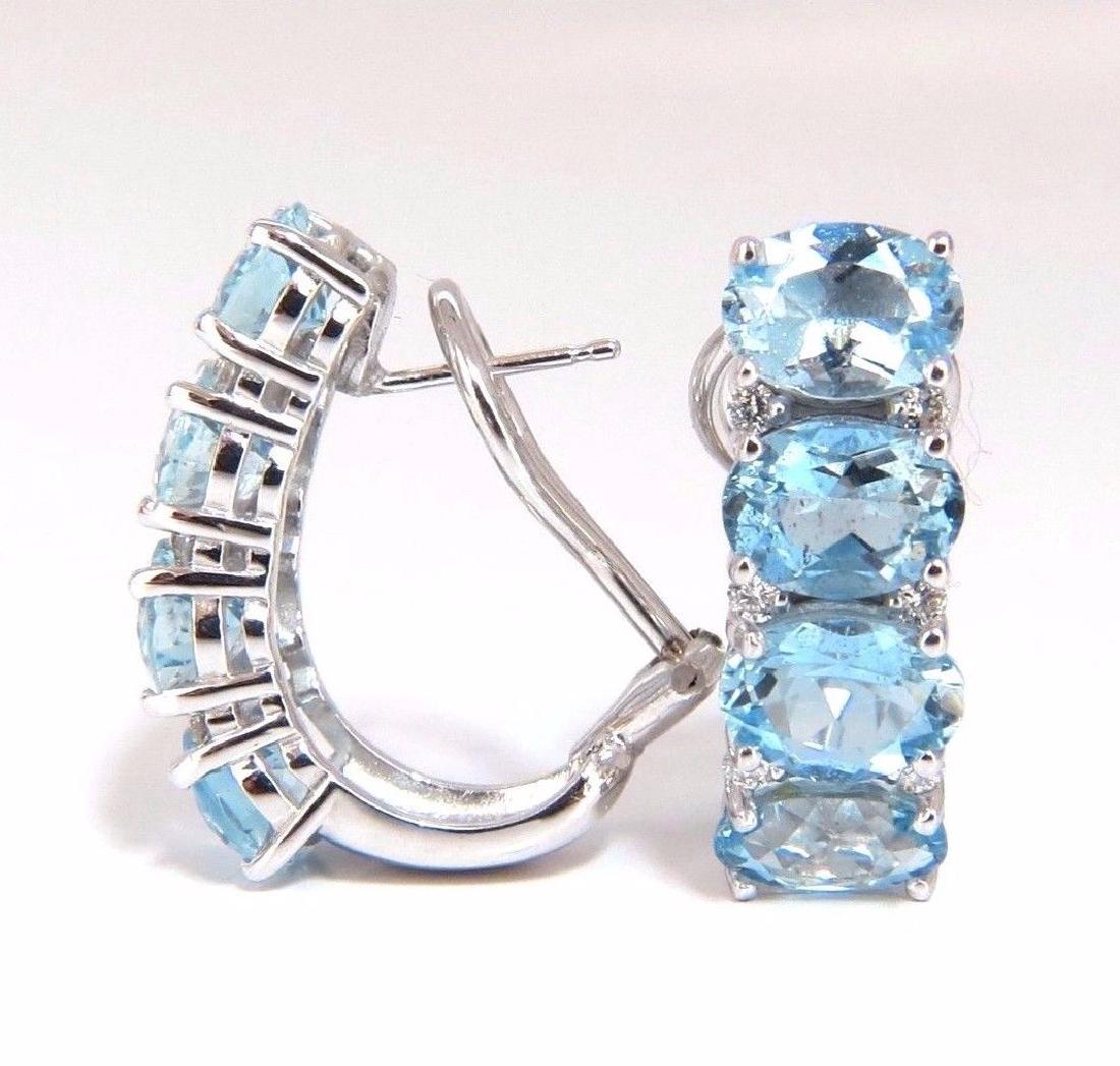 9.76ct natural blue aquamarine diamonds semi hoop ear (1 of 5)