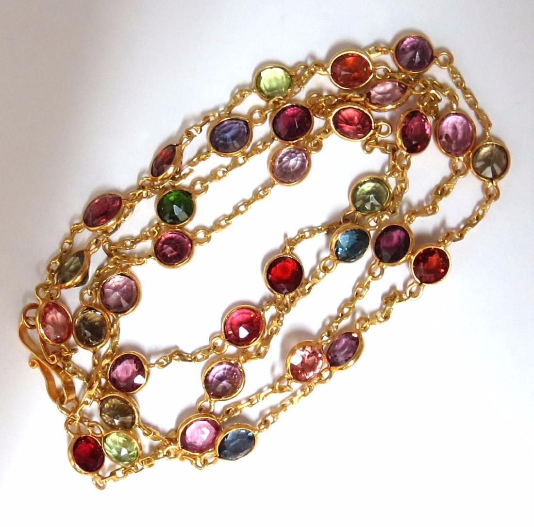 17ct natural peridot spinel rhodolite yard necklace 18k (1 of 3)