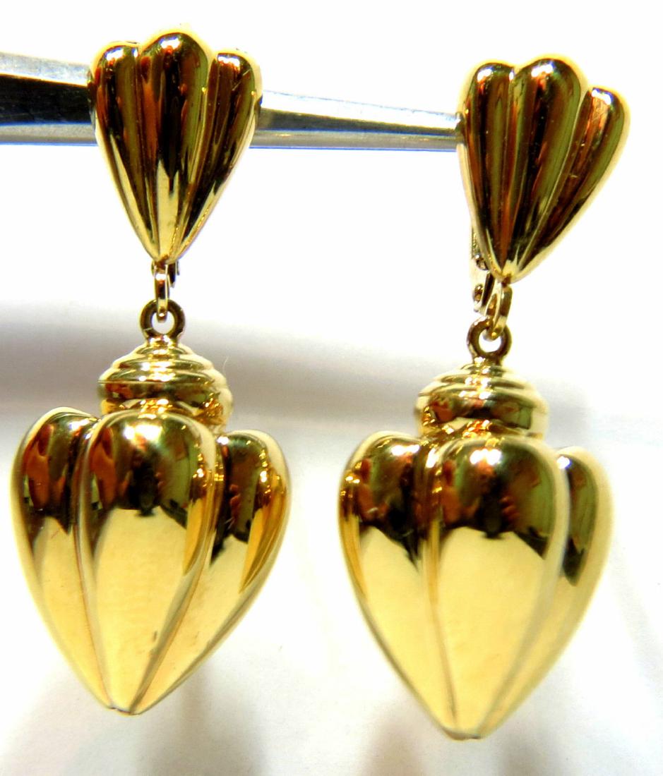 14KT YELLOW GOLD DANGLE EARRINGS VINTAGE (1 of 4)