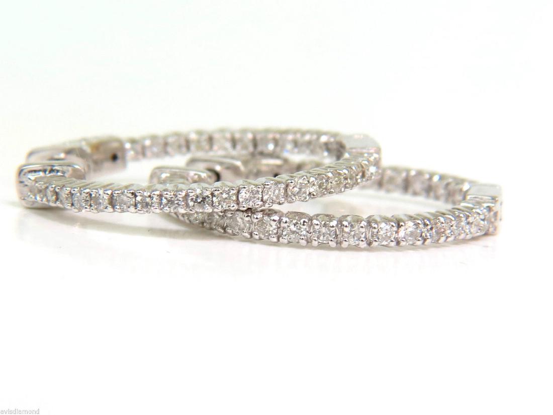 .82CT DIAMONDS HOOP EARRINGS H /SI SNAP BUTTON DECO 14K (1 of 5)