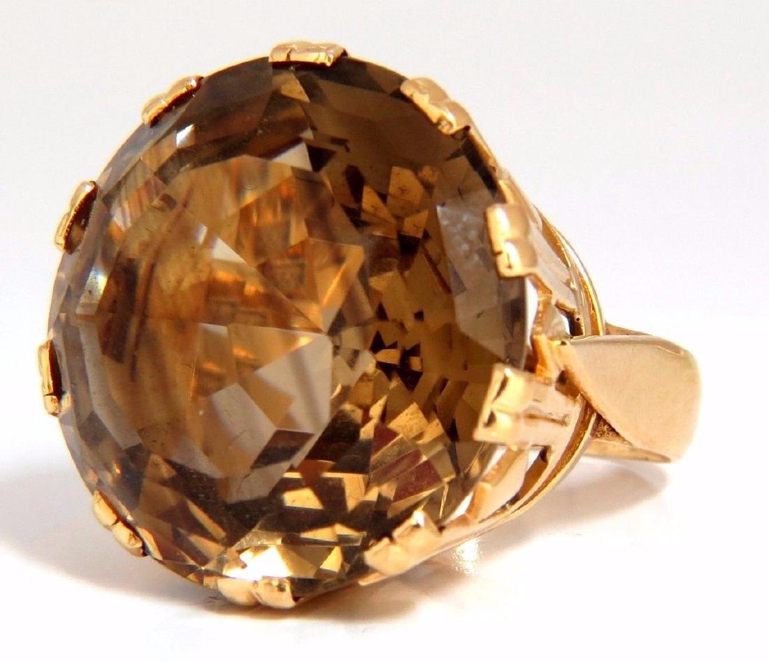 Russian Imperial Vintage 18kt 40ct natural topaz ring (1 of 10)