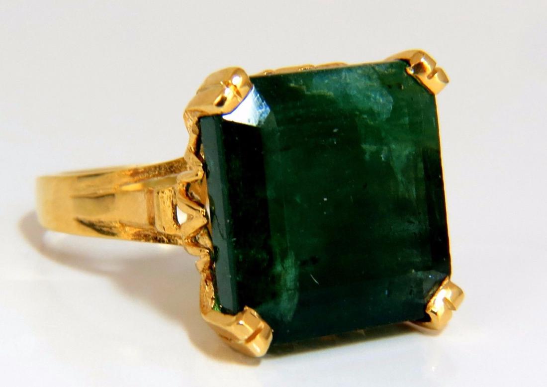 14.50ct natural emerald Victorian solitaire ring. (1 of 6)