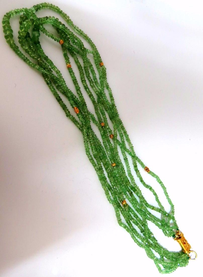 125ct 5 strand natural emerald bead necklace 18kt (1 of 6)