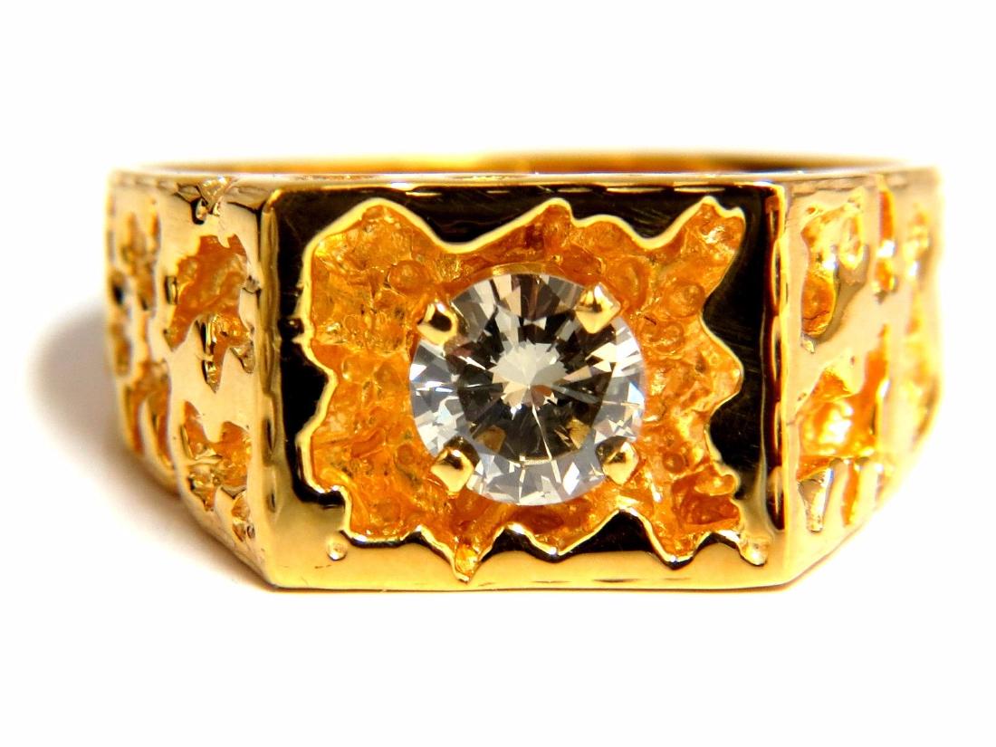 .72ct fancy gray diamond nugget mens ring 14kt (1 of 6)