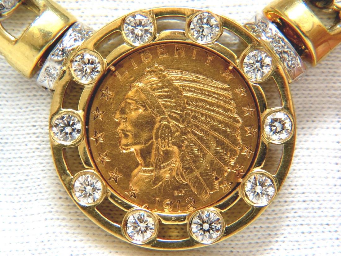 18KT 105 GRAM $5 1912 INDIAN HEAD BLP FINE COIN 6.10CT (1 of 12)